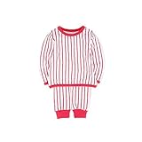 Pojour ベビー服 男の子女の子上下服 春秋 子供可愛いストライプ2セット キッズレジャーパジャマ 長袖Ｔシャツ 綿 ベビールームウェア 普段着 カジュアル 記念日 プレゼント 出産祝い