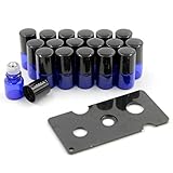 XPデザイン アロマ ロールオンボトル ロールオン ガラス 遮光瓶 オイル 香水 精油 詰替 保存 容器 ボトル ビン 香水瓶 (藍色 1ml 18本r)