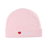 冬のかわいいベビーコットンニット帽子、赤ちゃん男の子と女の子（6?12ヶ月）、私はママが大好き, ピンク