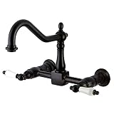 要素のデザインes1245plダブルハンドル8 "センター壁マウントされたキッチン蛇口、 8 Inch ES1245PL 1