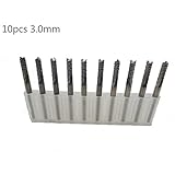 10本のPCBのフライスカッター3.0ミリメートルフィッシュテールフライスカッターコーンフライスカッタータングステンカーバイドミニエンドミルの彫刻CNC