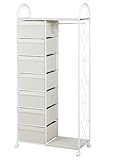 コートハンガー フェミニン 姫系 アイアンフレーム 引き出し 7杯 幅81cm （ チェスト 洋服掛け ）LR-4193WH 送料無料 代引き不可