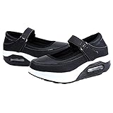 MyMei　レディース 厚底 美脚 超軽量 姿勢矯正ダイエット アウトドアスリッポン エアクッション付き 船型底ナースシューズ マジックテープ レースアッ プ 疲れにくいスポーツスニーカー　 (225