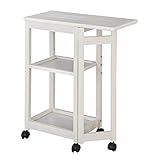キャスター付き キッチンワゴン エクステンションワゴン 2段・3段収納ラック シェルフ (ワゴン・ホワイト)