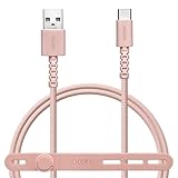 ラスタバナナ 充電ケーブル iPhone15 Android 用 Type-A to Type-C 強靭 1.0m calon スモーキーピンク R10CAAC3A04SPK