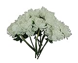 12ピースホワイト牡丹人工Flower Stem Set