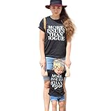Franterd Mom & Baby親子Letter Tシャツ短パンパンツファミリMatching Clothes S ブラック