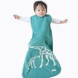 Wee Urban Cozy Basics 4 Season Baby Sleeping Bag, Aqua Giraffe, Large 18-36m by Wee Urban