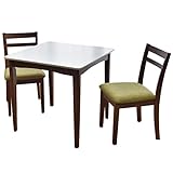 タンスのゲン 【 ダイニングテーブル + チェア 2点セット 】 75cm 天然木 木製 ファブリックグリーン 11719213 02