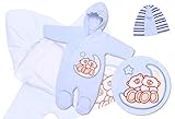 Blue 3-6 m BlueberryShop Emboidered Velour Cosy Pramsuit Snowsuit Footmuff Cosytoes with Hat