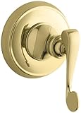KOHLER K-T16177-4-PB Revival Volume Control Valve Trim with Scroll Lever Handle, Valve Not Included,