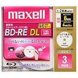 maxell 録画用ブルーレイディスク BD-RE DL 260分 (1~2倍速対応) 「ひろびろ超美白レーベ BE50VFWPA.3J