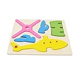 (ベビーゴー)babygo 3D 木製 立体パズル 飛行機 積み木 ブロック 幼児 知育玩具 木のおもちゃ 4点セット