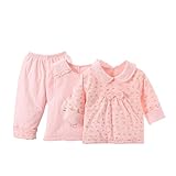 (ベビーゴー)babygo 新生児服 赤ちゃん 冬防寒服 ベビー肌着 3点セット ピンク 73