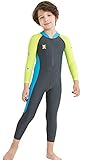 (コ-ランド) Co-land 子供服 水着 連体式 ダイビング服 長袖 潜水服 男の子 女の子 スイムウエア 伸縮性 プール 海辺 水泳 XL グレー