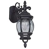 Sunset Lighting F7894-31 Outdoor Wall Sconce with Clear Beveled Glass, Black Finish [並行輸入品]