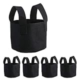 【5セット】不織布プランター 植え袋 植物成長鉢 ガーデンニング用 庭用 園芸用 植物栽培 野菜栽培 通気性 浸透性 運搬便利 腐食しない 分解可能 環境に優しい (14 x 18cm)