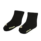 Domybest ベビーソックス　赤ちゃんブーティ　綿製　柔らかい靴下　11cm　春秋　男女兼用　新生児出産祝い　1足組　黒白2色 (ブラック)