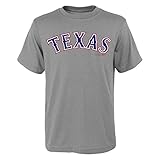 MLB Texas Rangers Youth Boys 8 – 20 Wordmark tee-l ( 14 – 16 )、ヘザーグレー