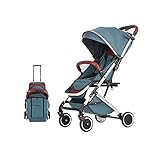 プルロッドタイプ折りたたみ子供用トロリーポータブルアウトドアスポーツベビー傘車サンセットカー（グリーン）