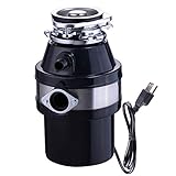 Yescom 1 HP 2600 RPM連続フィードHouseholdプラグinディスポーザーのキッチンWaste Disposal操作ブラック