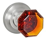 Fusion Hardware D-17-Z2-E-BRN Single Victorian Amber Dummy Knob with Cambridge Rose Adjustable Backs