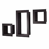 Framed Cubbi 10インチ× 18で。MDF Wall Shelf inブラック3点セット