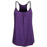 タンクトップ BOBOGOJP レディース 無地 セクシー キャミソール スクープネック ノースリーブ 上着 ヨガ 日常 通勤 通学 (XL, パープル)