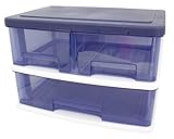 サンコープラスチック 小物収納2段 ストッキー 幅38.5×奥26.5×高26cm ネイビー