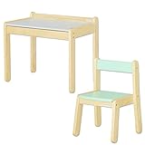 大和屋 ノスタ テーブル(グレー)＆リトルチェア 2点セット グリーン 19200102 G2