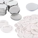 EU SOU 缶バッジ パーツセット 100個セット 安全ピン付き DIY 手作り 缶バッチ 素材 キット オリジナルバッジ作成 (58mm)