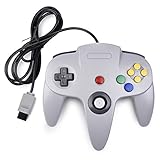 KIWITATA クラシックN64コントローラー、レトロN64有線リモートジョイスティックゲームパッドコントローラー、N64システムビデオゲームコンソールと互換性あり グレー