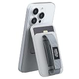 MAGCA マグネット式カード型 iPhone スタンド ハンドベルト付き Magsafe 対応 グレー Z3115