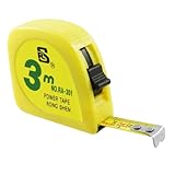 uxcell テープメジャー　巻き尺　テーラー定規3メートル 　プラスチックとスチール　測定工具　イエロー　ロックタイプ