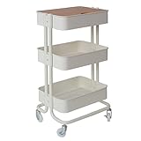 B.Bファニシング キッチンワゴン ホワイト 幅45×奥行36.5×高さ78cm ROSSINI メッシュバスケットワゴン 3段タイプ ROW-F3SWH