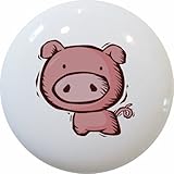 CarolinaハードウェアとDecor 1335-two Kid 's Pigセラミックキャビネット引き出しノブ