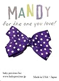 MANDY ベビー ヘアクリップ Baby Bows Purple with White Dot