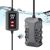 QOSEREN 水槽 ヒーター サーモスタット付き コントローラー 温度設定 水槽用ヒーター デジタル表示 水中 ヒーター 保護カバーと設置