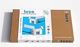 Luco木製積み木/ブロック|天然木|環境に優しい|教育Construction Toy Set | 100 % All Natural Rubber Wood |ペイントフリー|建築Building