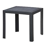 【ガーデンテーブル ラタン調 アウトドア プラスチック 庭 テラス】ステラテーブル 80×80cm ブラック(C187-S1)