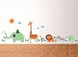 Pop Decors PT-0165-Vb Beautiful Wall Decal Cute Animals in The Jungle [並行輸入品]