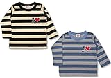 (アイラブパパ&ママ)I lovePaPa&Mama 2015 アイラブプリント ボーダー柄 長そでTシャツ 90cm サックス