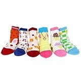 ［キロフライ］kiloflyベビーノスキッドコージーソフトソックス[6ペアセット]、ラビット＆ベア、女の子向け、6から18ヶ月