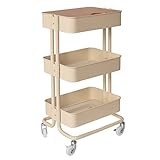 B.Bファニシング キッチンワゴン アイボリー 幅45×奥行36.5×高さ78cm Rossini メッシュバスケットワゴン 3段タイプ ROW-F3SIV