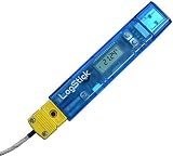LogStick 熱電対データロガー LS450-T(K) 高精度温度計 小型USB温度計 ボタン電池駆動の記録計 ガラス被覆K型熱電対付属 無料アプリ付き