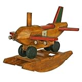 EXP Antique Style Wooden Airplane Design Decorative Rocking Horse, 30-Inch [並行輸入品]