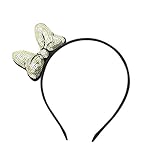 Nice Days（ナイス　ディズ） 髪飾り 子供用 カチューシャ 可愛い 蝶結び キラキラ ビーズ ヘアバンド (金色)