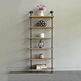 HAIZHEN ストレージシェルフ 棚の家具工業用のソリッドウッド板張りの棚リビングルームのベッドルームのフロアスタンド 強い安定性 (色 : Floor stand, サイズ さいず : 6 lay