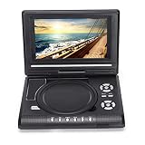 ポータブルDVDプレーヤー、小型TVプレーヤー付き6.8インチ/8.5インチDVDプレーヤーHD、USBリモコン付き270度スイベルモバイルDVDプレーヤー、車/子供/自宅/旅行用 (LMD-750 米国プラグ)