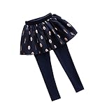 Ainial　レギンス　子供　女の子　スカート付き　スカッツ　キッズ　ガールズ　春　秋　冬　ふわふわ　可愛い　おしゃれ葉の柄　スパッツ　レギパン　ロングパンツ　ボトムス　ストレッチパンツ　タイツ　通園